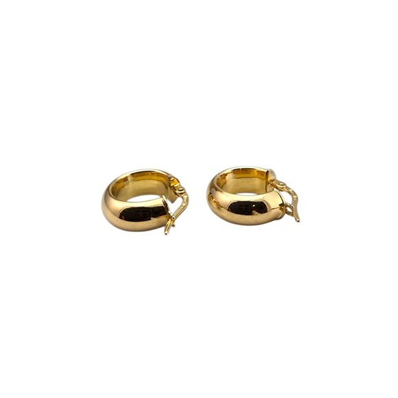 14K Yellow Gold Huggie Hoop Earrings #22720 - Picture 7 of 9